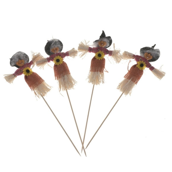 KAKOWELY 4 piezas de espantapájaros de Halloween para decoración de fiestas de bar, columpios, muñecos de paja, decoración para aulas (estilo aleatorio, 4 unidades)