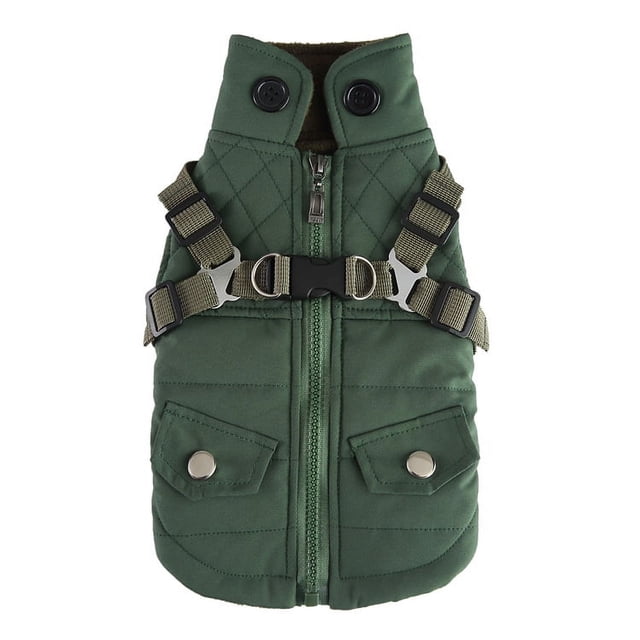 Chaqueta con cinturón de seguridad Abrigo de invierno para cachorros - ropa para cachorros