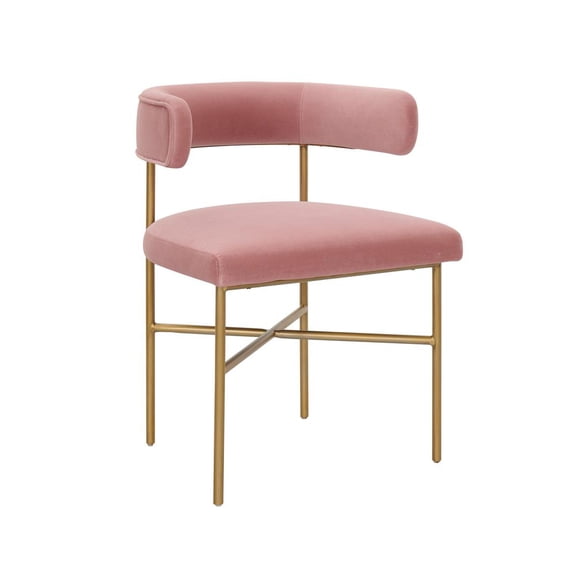 TOV Furniture Kim Performance Blush Velvet Dining Chair