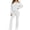 A White, variant on Ladies' Off Shoulder One Neck Long Sleeved Wide Leg Pants Set With Drawstring High Waist for Slimming, Casual Sports Two-Piece Set Black S