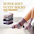 thumbnail image 2 of 5 Pairs Fuzzy Socks For Women Soft Cozy Fluffy Casual Thick Plush Comfy Sleep  Warm Winter Socks Gifts for Women, 2 of 6