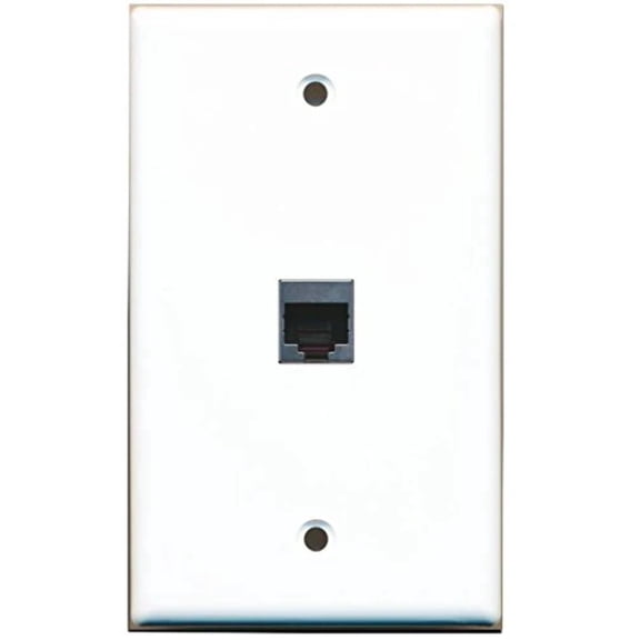 RiteAV (1 Gang Flat 1 Port Cat5e Shielded Wall Plate White
