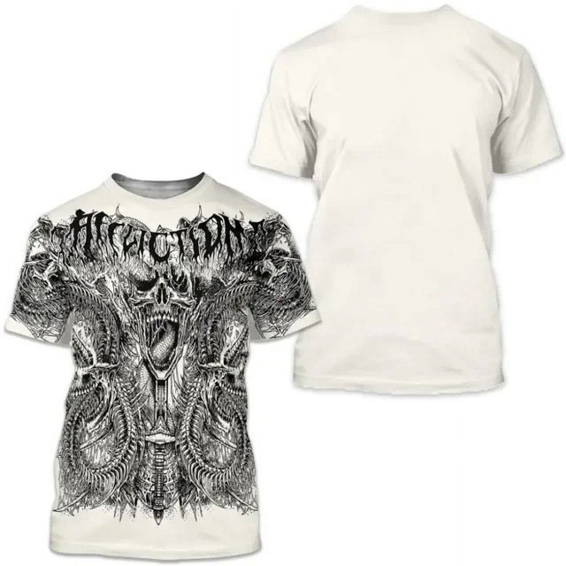 T-shirt cartoon cat bite knife creative pattern printing large size loose essentials short sleeve t