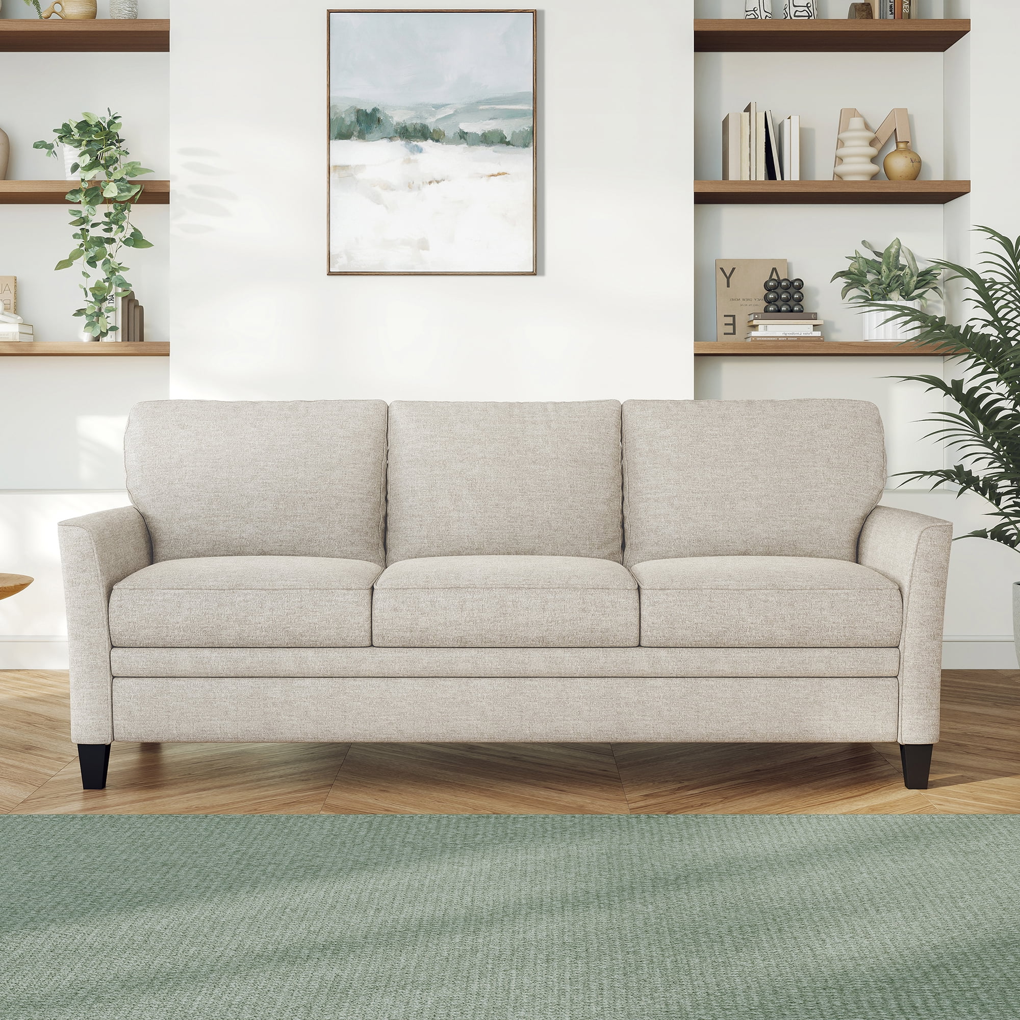 Mainstays Kensington 80" 3 Seat Classic Modern Couch, Beige