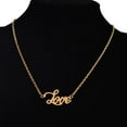 thumbnail image 3 of Collar de cadena de letra jinwen Coraje Amor Fe Oro, 3 of 8