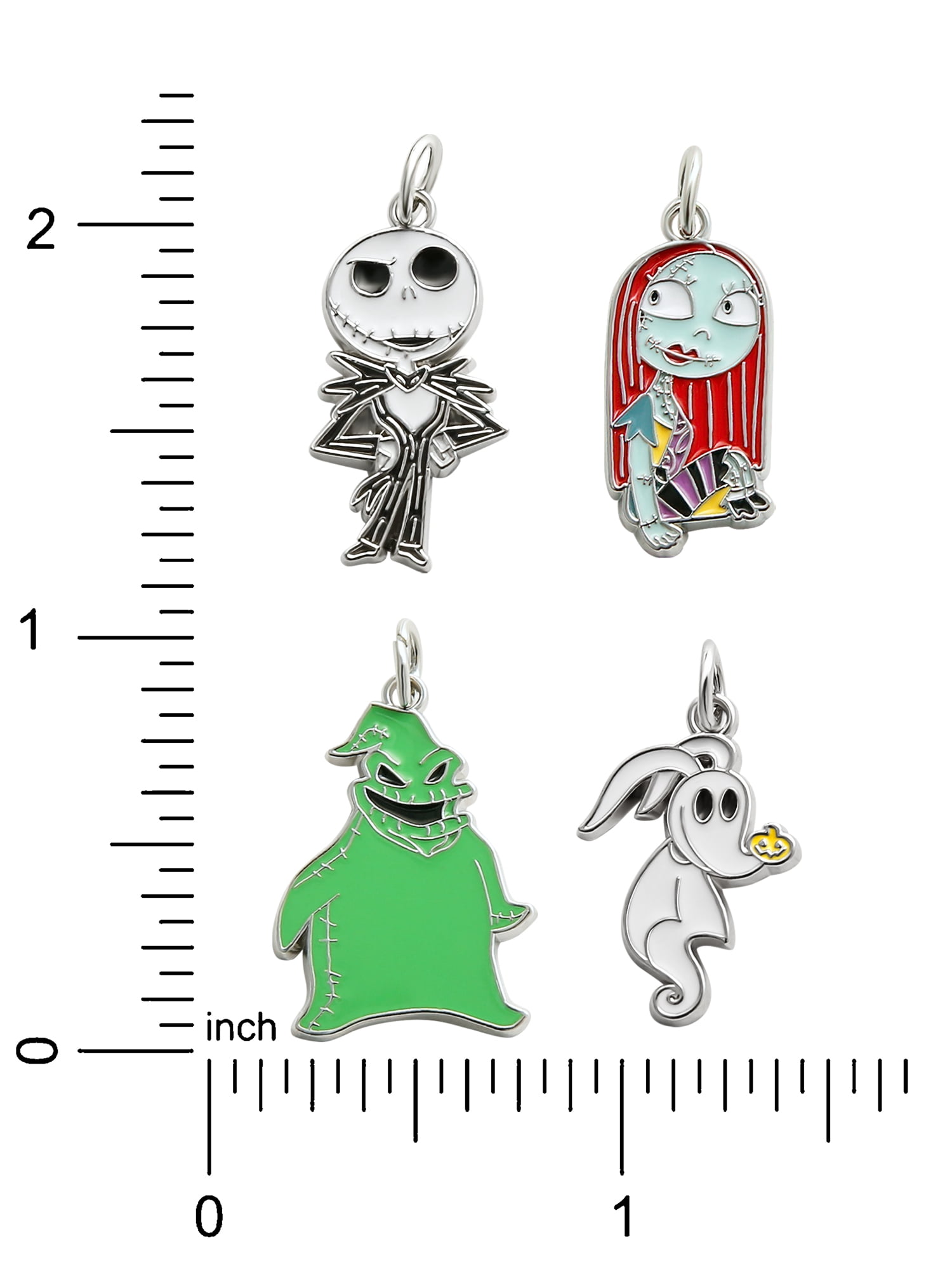 (2 pack) Disney -The Nightmare before Christmas Silver-Tone Metal 4-Piece Charm Set