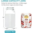 thumbnail image 2 of 78 oz Glass Food Storage Jars with Sealing Clip Lids, 3 Pack Large Kitchen Jars for Flour, Cereal, Coffee, Pasta and Canning, Square Mason Jars with 8 Chalkboard Labels, 2 of 7