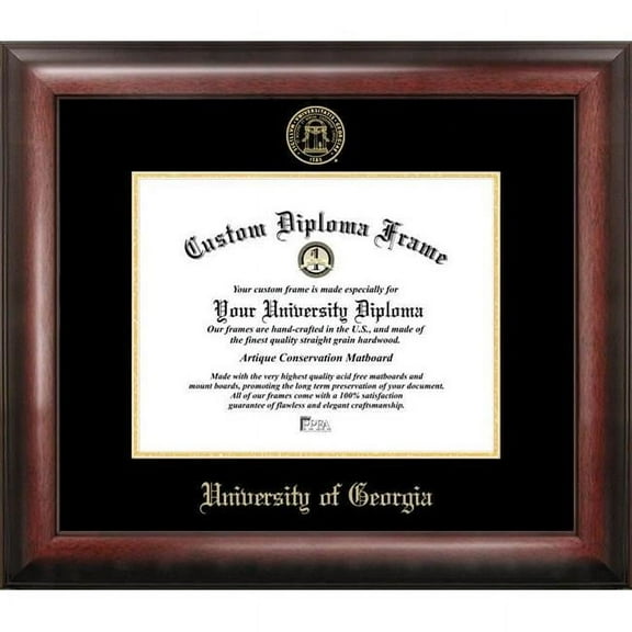 Campus Images GA987GED-1512 15 x 12 in. University of Georgia Gold Embossed Diploma Frame - Satin Mahogany