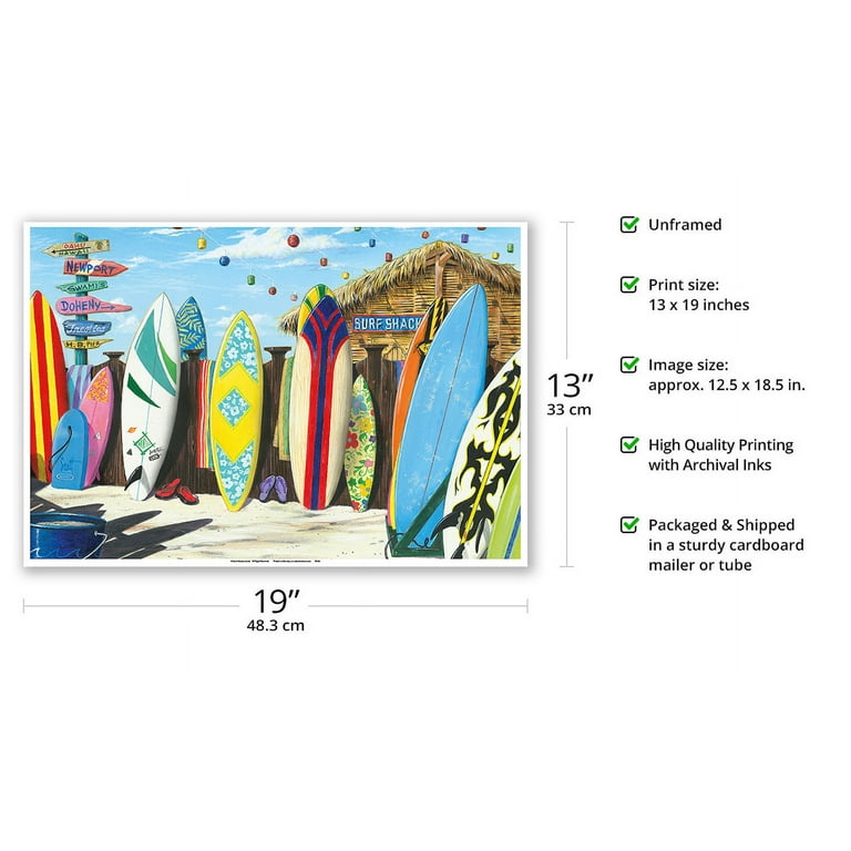 Surf Shack - Surfboard Art - From an Original Color Painting by