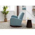 thumbnail image 2 of Rocking Chair Upholstered, Double Rocking Chair for Living Room, Mid Century Modern Rocker Oversized Wingback Armchair for Nursery, Bedroom, Baby Room (Light Blue), 2 of 9