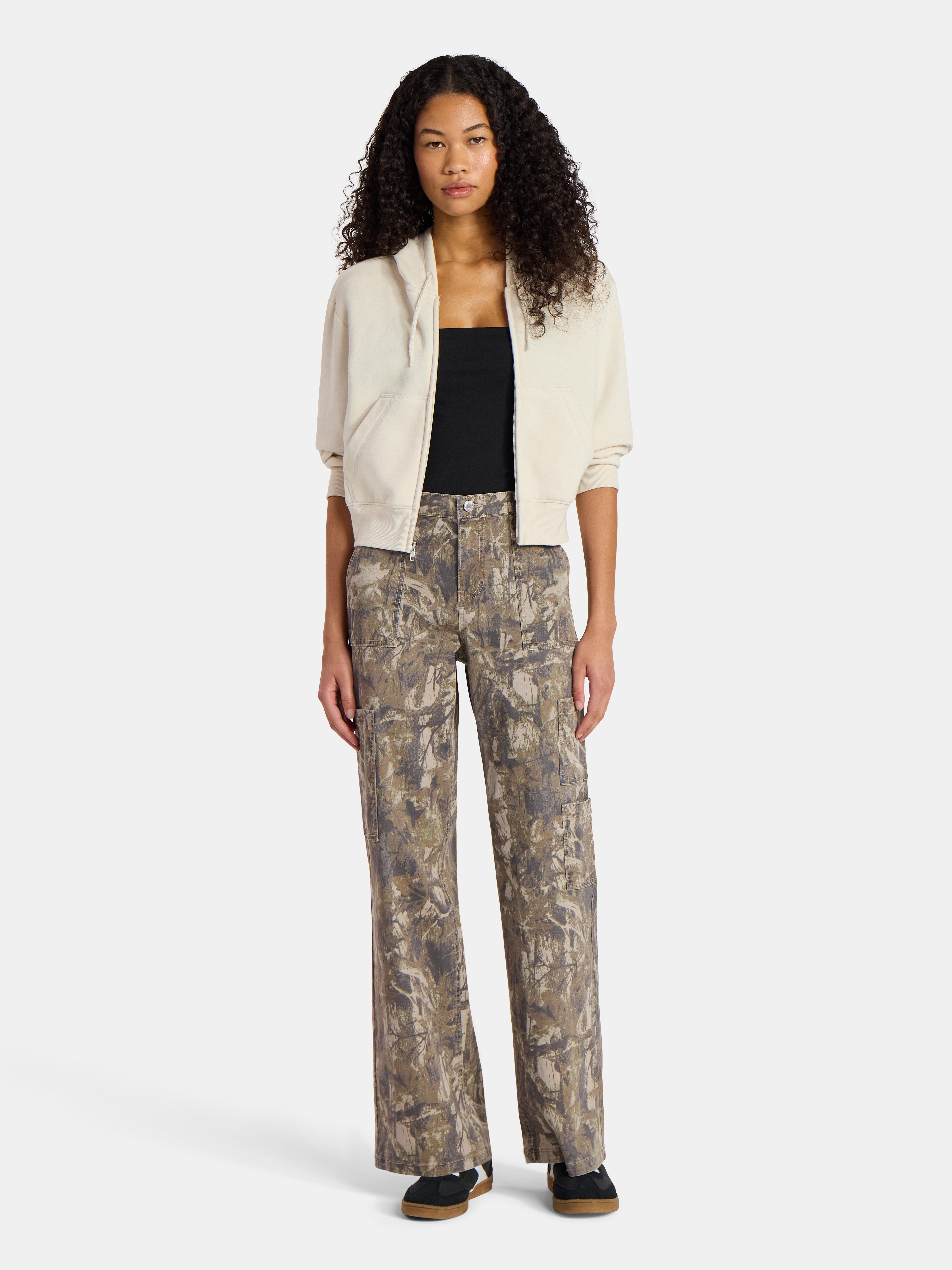 No Boundaries Wide Leg Cargo Pants, 31.5" Inseam, Women's and Women's Plus XXS-4X