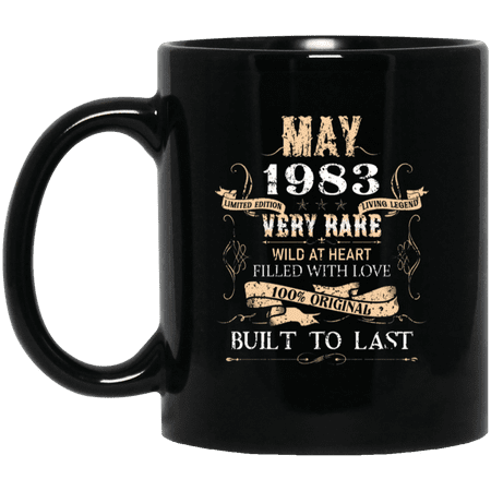 43 Years Old 43Rd Birthday Vintage May 1983 Bday Gift Coffee Mug, 15oz Black Cup
