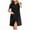 Black, variant on Women's Solid Comfortable Casual Skirt - Short Sleeve Nightgown with Full Zipper - 60% Cotton Blend for Sleep/Lounge