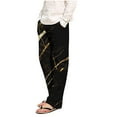thumbnail image 1 of DecSea Men's Houndstooth Print Drawstring Tie Front Joggers Tapered Casual Long Pants, 1 of 4