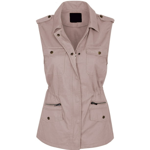KOGMO KOGMO Womens Military Anorak Safari Utility Vest