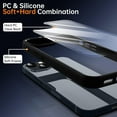 thumbnail image 6 of Shockproof Clear Case for iPhone 15 Plus, [Not Yellowing] [10FT Military Drop Protection] Hard Clear Back Silicone Edge Four Corner Airbags Drop Protection Phone Cover, 6.7 inch, Black, 6 of 8