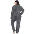 thumbnail image 3 of White Mark Women's Plus Size Heart Print Long Sleeve Pajama Set, 3 of 6