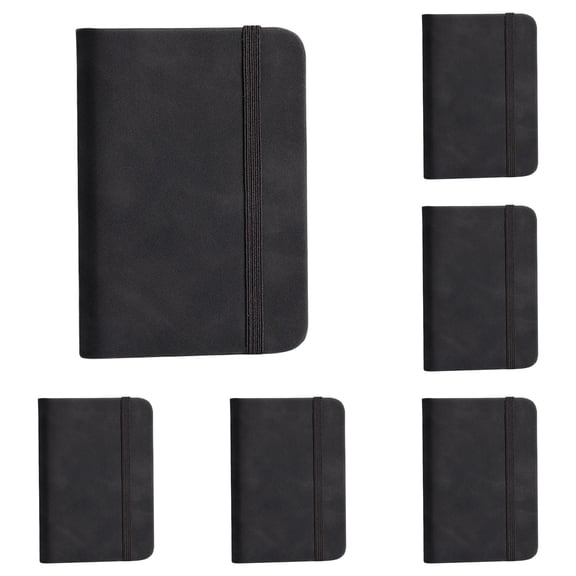 Thick College Ruled Notebook with 100 Numbered Pages,A7 Journals for Writing with 100GSM Lined Paper,Hardcover Leather Notebooks for Women Men School Note Taking Office Work Diary,4.33"x3.14" ,Gray*5