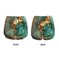 thumbnail image 3 of Sigee Emerald Color Gold Marble for Women's Athletic Shorts High Waisted Running Shorts Pocket Sporty Short Gym Elastic Workout Shorts-Medium, 3 of 7