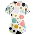 thumbnail image 3 of ADSSDQ Fun Scrub Tops Women Color Dots Printed Srcubs Tops Stretch Plus Size Short Sleeve V-Neck Working Nurse Uniform with Pockets Mint Green 2XL, 3 of 3