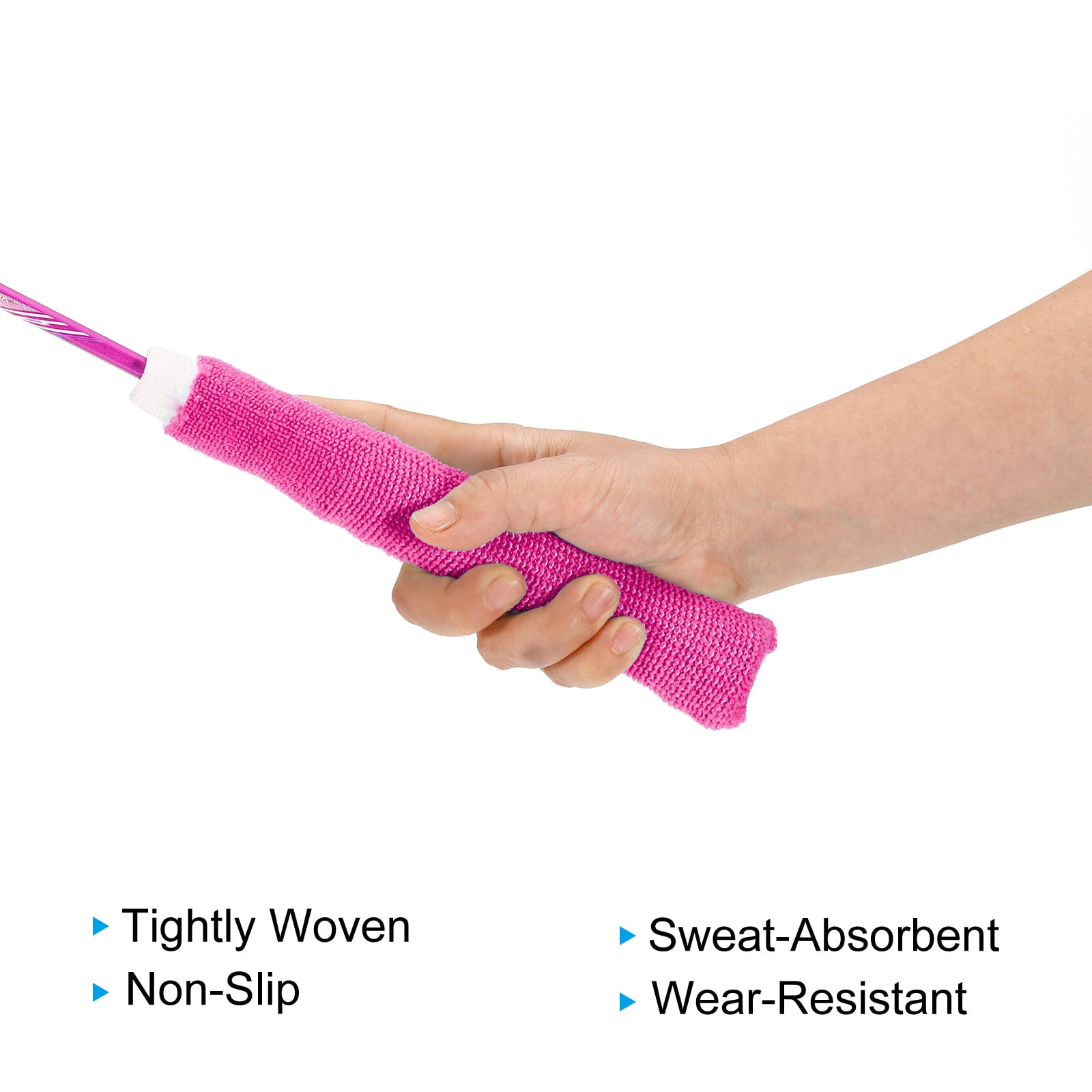 Unique Bargains Grip Nylon Racket Overgrip Racquet Grip Hand Glue Sweatband Fuchsia