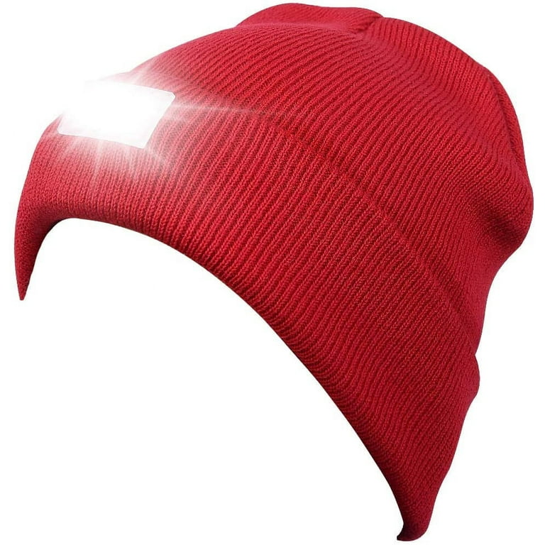 GRNSHTS Unisex LED Beanie Hat with Light, Warm Winter Knitted Hat with LED  Flashlight Headlight Headlamp Cap (Orange)