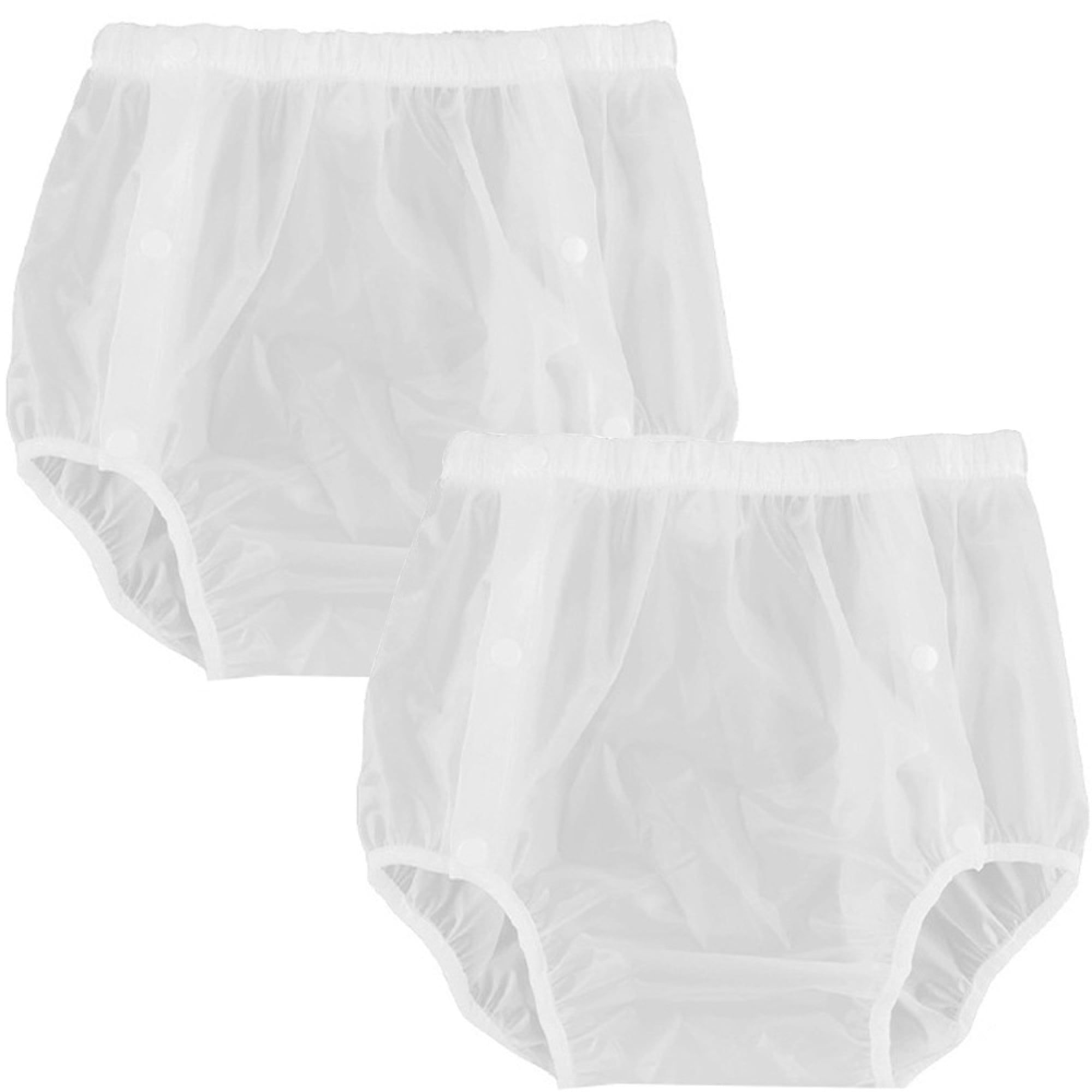 2 Pcs Leak-Proof Adult Incontinence Plastic Pants, Waterproof Washable Reusable Diaper Cover Pull-On Underpants, Comfort Protective Overwear for Diapers & Briefs (X-Large)