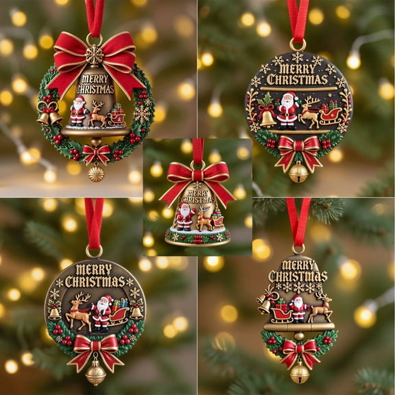 Nkmbld Christmas Tree Hanging Decorations Christmas Bells Decoration Pendant for Walls Windows Doors Car Home Party Garden