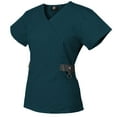 thumbnail image 3 of 2-PACK Medgear 12-Pocket Women's Scrub Set with Silver Snap Detail & Contrast Trim, 3 of 4