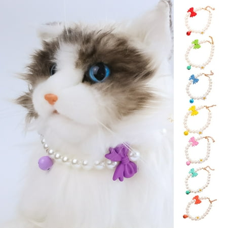 Taolixe Pet Necklace Vivid Color Waterproof Resin Small Cat Dog Artificial Pearl Necklace Jewelry Pet Costume Pet Supplies