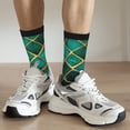 thumbnail image 6 of Hirioo Green Mosaic Glass Pattern Adult Middle Tube Socks Breathable Sock Non-Pilling,Contrasting Color Design, 6 of 6