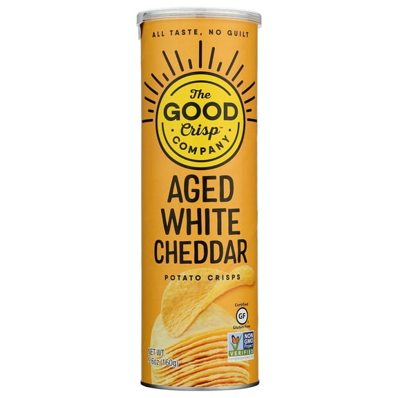 Pack of 8, The Good Crisp Company Aged White Cheddar Potato Crisps, 5.6 oz
