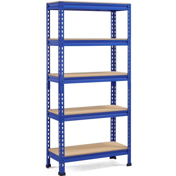Yaheetech 5 Tiers Storage Shelf Metal Frame Organizer Rack 330LB Capacity for Each Tier, Blue