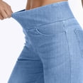 thumbnail image 6 of Flare Jeans for Women Solid Color Stretch Denim Flared Pants Elastic Waistband Multi Pocket Styling Casual High Rise Slimming Straight Denim Pants, 6 of 7