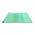 thumbnail image 2 of Ahgly Company Machine Washable Indoor Round Solid Turquoise Blue Modern Area Rugs, 6' Round, 2 of 4