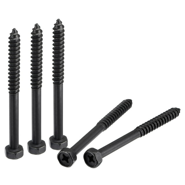 Unique Bargains 5/16' x 3-1/2' Carbon Steel Phillips Head Half Thread Self-Tapping Hex Lag Screws 5 Pack
