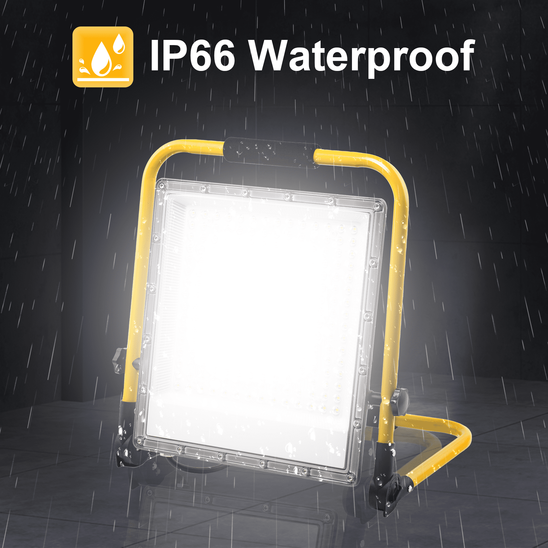 Indmird 200W Work Lights with 4 Meter Rubber Tube,6500K IP66 Waterproof Flood lights Outdoor, Suitable for Construction Sites.