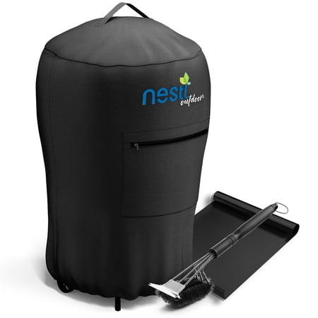 Nestl Grill Cover, Extra Small 22" Black Premium Heavy Duty Barbecue Grill Cover, BBQ Grill Cover is Durable Gas Grill Cover with Front Zipper Pocket