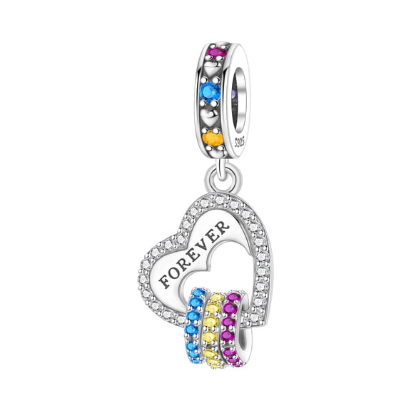 Silver Plated Heart Charm Bead for Bracelet Making