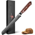 thumbnail image 1 of Purple Dragon Damascus Bread Knife 8 Inch, VG10 Steel Serrated Knife for Homemade Sourdough Bread, Cake and Fruit, Razor-Sharp Chef's Knife with Gift Box, 1 of 8