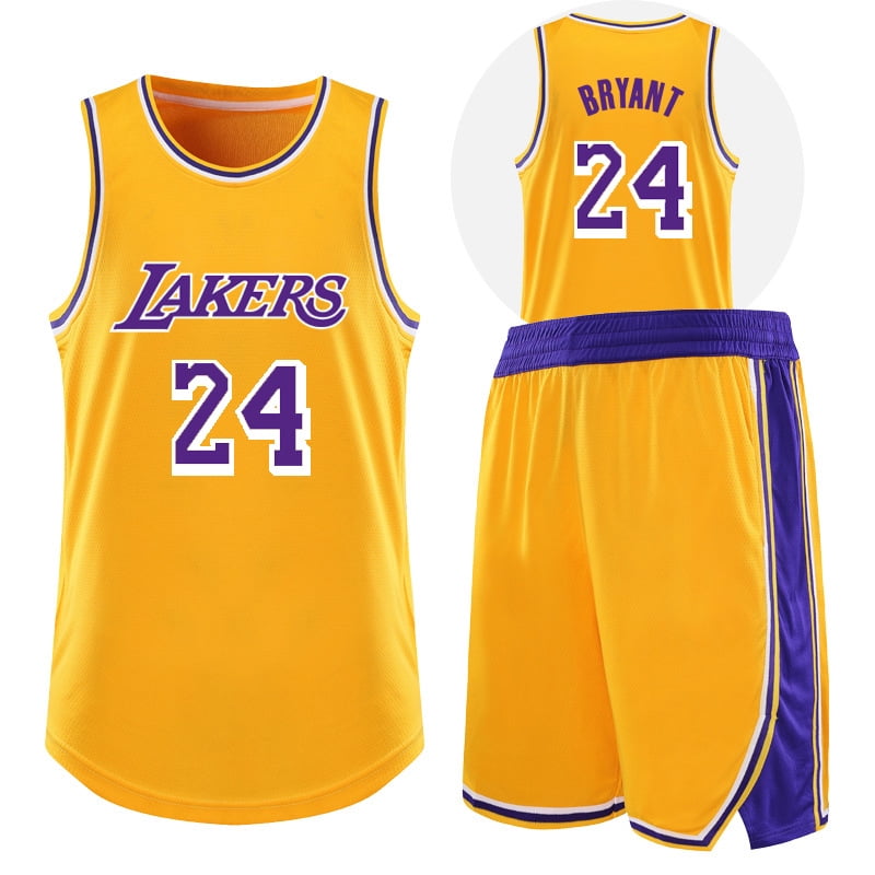 Youyo Basketball Suits Kobe James Jersey Lakers Purple Gold 24 Team Jersey Other M(155-160cm)