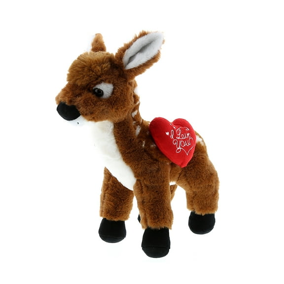 DolliBu I Love You Heart Standing Deer Large Plush - 12.5 inches
