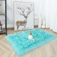 thumbnail image 5 of Homore Modern Soft Faux Bedroom Carpet, Outdoor Rugs, 2' x 3' , Blue, 5 of 6