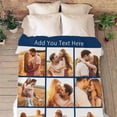thumbnail image 5 of Custom Photo Collage Blanket for Family, Customized Bed Blanket with 10 Pictures & Text for Best Friends Kids Personalized Your Own Photos on Throw Blanket for Birthday Memorial Gifts, 5 of 6