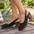thumbnail image 3 of Pandaie Women's Block Chunky Heels Sandals Platform Closed Toe Orthopedic Wedge Pumps Summer Beach Slingback Heeled Dress Shoes (Black,6.5), 3 of 6