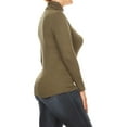 thumbnail image 2 of Women's Plus Size Casual Fitted Long Sleeve Solid Turtleneck Sweater Top, 2 of 5