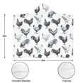 thumbnail image 3 of Wearable Blanket,White Chicken Sketch Pattern Hooded Wearable Flannel Blanket for Adults & Teens,Winter Poncho Shawl Wrap Cape Cozy Anti-Pill,50"x60", 3 of 5