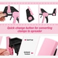 thumbnail image 5 of WORKPRO One-Handed Bar Clamps Set, 6-Pack (4PC 6" & 2PC 12"), Light-Duty Quick-Change F Clamps with 150 lbs Load Limit, Pink Ribbon, 5 of 6