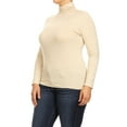 thumbnail image 3 of Women's Plus Size Casual Fitted Long Sleeve Solid Turtleneck Sweater Top, 3 of 5
