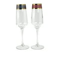 thumbnail image 3 of Three Star Import & Export GS7706 8.5 in. Flute Glass with Gold & 6 Colors Set, 6 Piece, 3 of 4